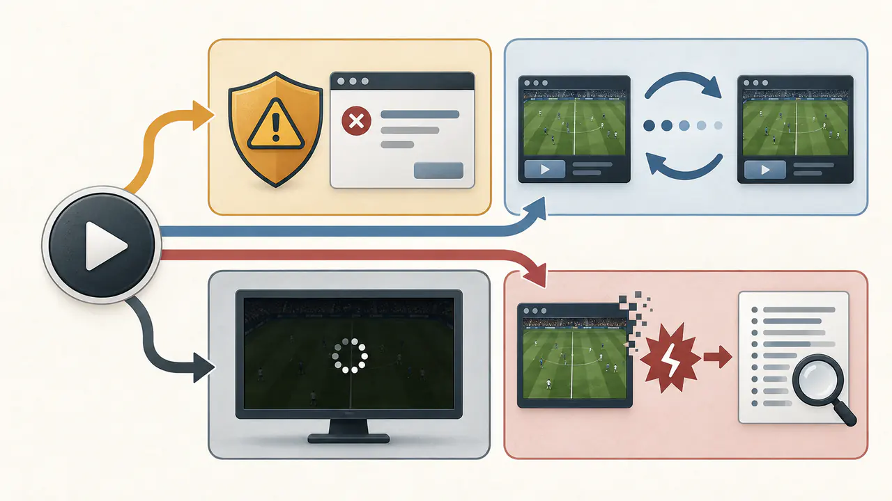 Troubleshooting flow separating anti-cheat errors, launcher returns, black screens, and game crashes