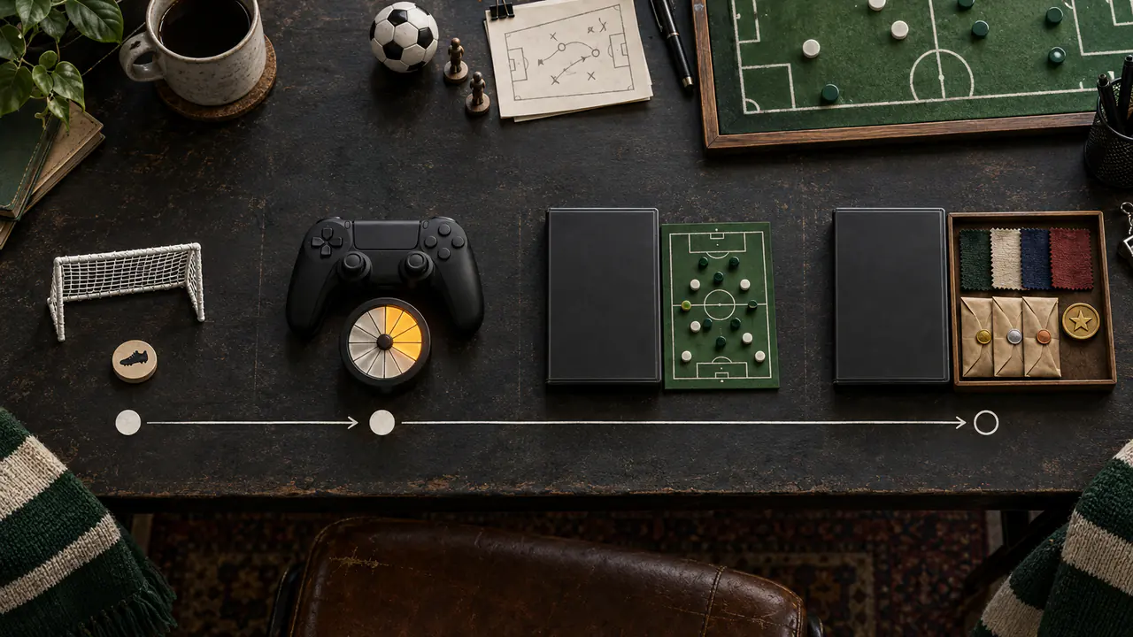 Four-stage football game buying route from free preview and timed trial to the complete base game and optional digital extras